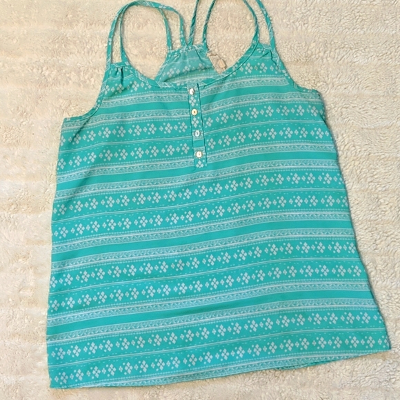 Teal Printed Tank Top - Picture 1 of 2